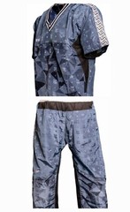 TOP TEN Uniform BLACK PRISM SPORT KARATE KICKBOXING Satin Gi TKD Martial ART TMA
