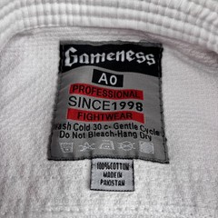 Gameness Gi/Kimono Jacket Adult A0 White BJJ Jiu Jitsu MMA (Jacket Only )