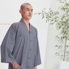 New Cotton Shaolin Monk Robes Kung fu Uniform Buddhist Meditation Tai chi Suit