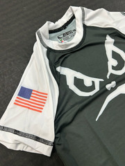 BAD BOY RANKED RASHGUARD WHITE GI Jiu Jitsu BJJ MMA Youth Teen Brazil READ