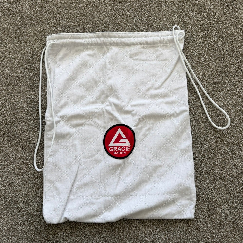 Gracie Barra Jiu Jitsu Drawstring Bag White Red BJJ Gym Sack Backpack