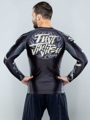 Fuji Yakedo Flex Lite Mens MMA BJJ Jiu Jitsu LongSleeve LS Rashguard – Black