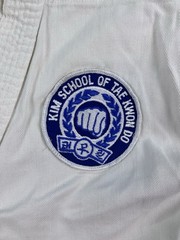 Vtg 70s Kim School Of Tae Kwon Do Double Weave Karate Dogi Shirt Belt & Pants