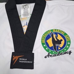 Adidas World Taekwondo Dobok Top Kids Size 120 Australia Martial Arts Logo White