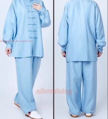 Men Women Linen Tai Chi Uniforms Kung Fu Suit Martial Arts Wing Chun Clothes Set