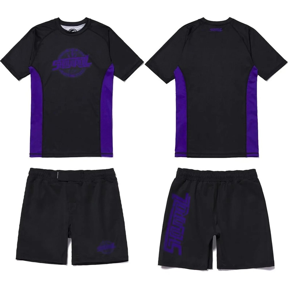 Shoyoroll Purple Haze BJJ Training Outfit: Rash Guard & Fitted Shorts