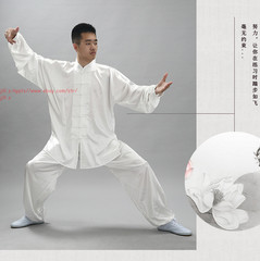 Unisex Korean Silk Tai Chi Suit Kung Fu Uniform Martial Arts Performance Clothes