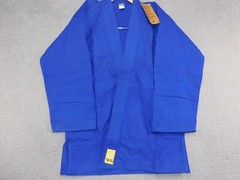 Wasuru Budo hybrid Karate/Jiu-Jitsu Blue Uniform Size 1 100% Cotton Reinforced