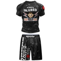 Always Injured Theme BJJ Rashguard for Jiu Jitsu MMA Jiu-Jitsu No Gi Rash Guard