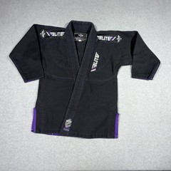 Elite Sports BJJ Gi Top Black Purple Trim Youth C2 Jiu Jitsu