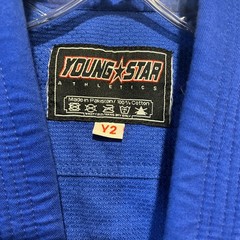Young Star Athletics BJJ Gi Top Kids Size Y2 Blue Jiu Jitsu Kimono Pearl Weave