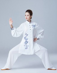 Summer Tai Chi Clothes Wrinkle Free Wushu Clothing Kung Fu White Women Men