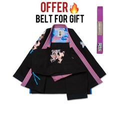 Albino and Preto Year of the Dragon Noreen Black BJJ Gi Kimono With Belt Gift