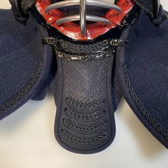 Japanese Kendo Men Head Gear Mask Dark Blue Metal Face Guard Armor