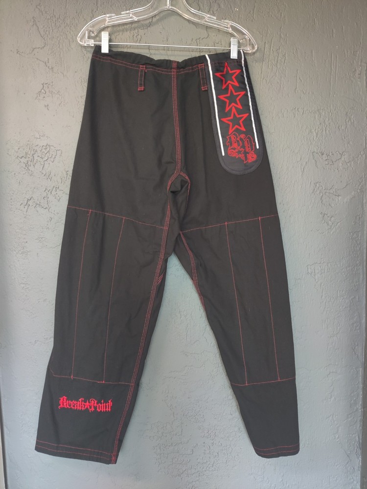 Jiu Jitsu Black & Red Breakpoint Pants Size A3 Drawstring No Belt EUC