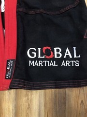 Global Martial Top And Pants Combo Mens Size A1 Black Jiu Jitsu Embroidery Adult