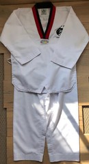 Lot Of 2 Kid’s Tae Kwon Do Gi Black & Red (Sz 0- 140cm)+ White (size 1 – 150cm)