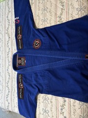 Gracie United BJJ Gi Uniform Set Jacket & Pants w/ Patches Blue Size A3