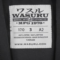 Wasuru Budo Uniform Size 3 Black Hap Ki Do