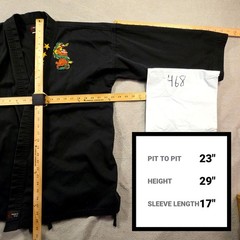 Swift Karate Gi Top Unisex 4 Black Dragon Tiger Patch Streetwear Skater Grunge
