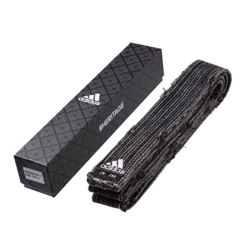 Adidas HERITAGE TaeKwonDo Black Belt 5cm Martial Arts Judo Karate Dan Vintage