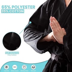 JP Karate Gi Uniform 8oz Martial Arts Adult Lightweight Kids Belt Outfit Black