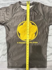 5 Elements Jiu-Jitsu Long Sleeve Rash Guard Black Yellow Size S