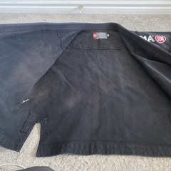 Vtg Atama Jiu-Jitsu Kimono Gi Top Black Cotton Made in Brazil Size A3 BJJ Jacket