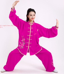 Women’s Cotton Linen Flower Tai Chi Uniform Suit Martial Arts Wing Chun Clothing