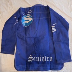 Sinistro Pearl Weave 450 GSM 100% Cotton Jiu-Jitsu Gi Set Blue A2