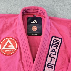 Adidas Jiu-Jitsu Gi Jacket Womens XL Pink Gracie Barra F4 X-Large Patch No Belt
