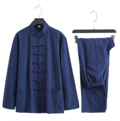 Casual Tang Clothes Tai Chi Uniform Wing Chun Kung fu Suit Soft Cotton Linen #