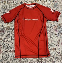MMA BJJ Jiu Jitsu Short Sleeve Rashguard Black/Red No Judges Needed Shirt