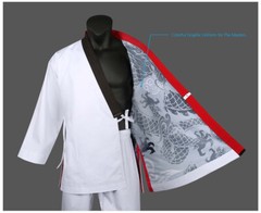 MOOTO Geum Gang Grand Master Uniform (Black-Neck) Open Uniform Instructor Dobok