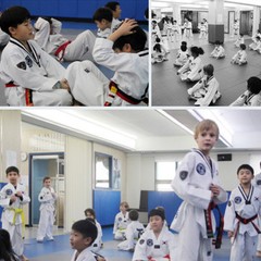 Mooto 1st Dan Black Belt Kukkiwon Taekowndo Kid Uniform Dobok Gi White Stripe