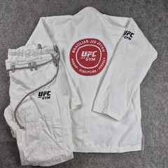 UFC GYM Gi Set Size A1 White Premium Edition Brazilian Jiu Jitsu BJJ Jacket Pant