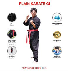 Karate Gi Uniform 14oz Martial Arts Suit for Training Competition Black