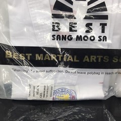 White Karate Gi Size 0 Youth Taekwondo Ju Jitsu Martial Arts With While Belt