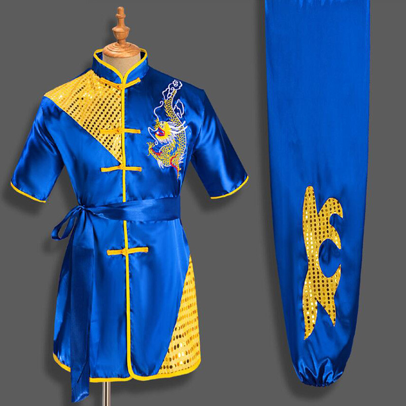 Silk Kung Fu Tai Chi Uniform Martial Arts Suit Suit Sequins Dragon Embroidery