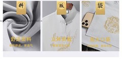 Mens Retro Tang Suit Hanfu Summer Chinese T-Shirt Pants Sets Tai Chi Embroidered