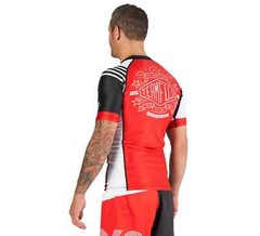 Fuji Linear Lockdown MMA BJJ Jiu Jitsu Short Sleeve SS Rashguard – Black/Red