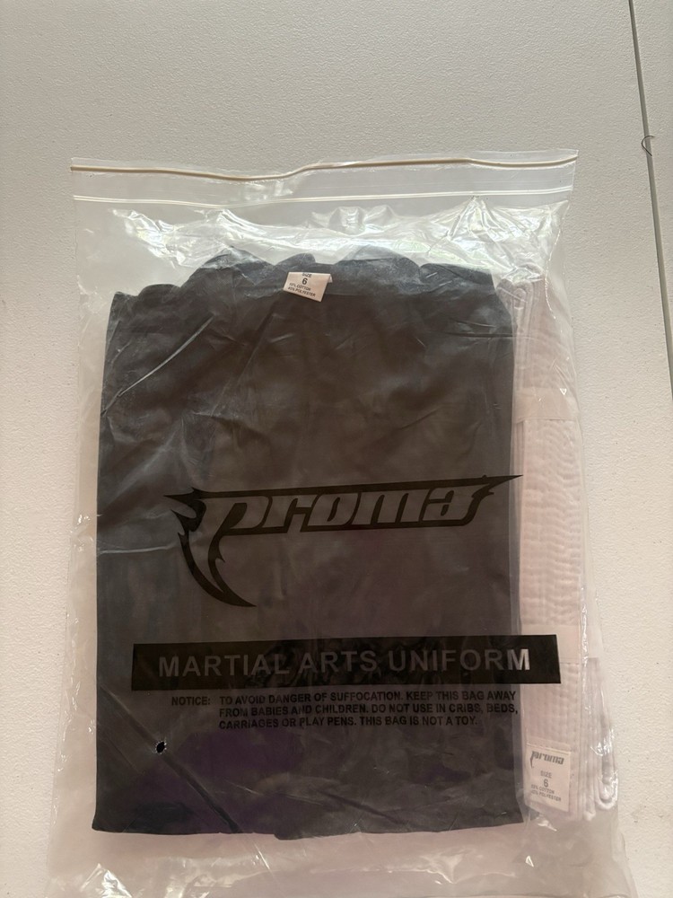 Brand New PROMA Martial Arts Gi with White Belt Size 6