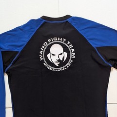 Wanderlei Silva Wand Fight Team MMA Long Sleeve Rash Guard. XXL Used. Black Blue