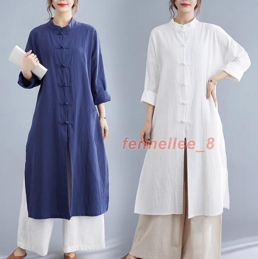 Womens Tai Chi Coat Chinese Tang Suit Top Martial Arts Kung Fu Uniform Vintage