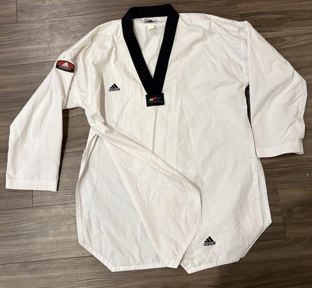 Adidas World Taekwondo Federation Top White 210 CM Uniform Long Sleeve Pullover