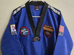 Adult VISION Taekwondo Gi Uniform Size 4/180, Blue – Master Yoo Patches, Korea