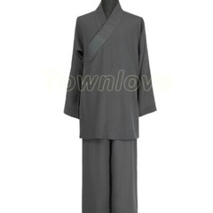 Buddhist Shaolin Monk Robe Full Set Linen Kung Fu Suit Meditation Uniforms