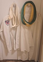 Vintage ATA Tae Kwon Do Gi or Dobok Uniform with 3 Belts, 1987-1988