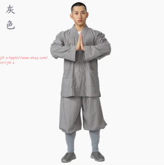 High Quality Casual Suits Buddhist Monk Religion Sets V-Neck Shirt+Pant Uniform