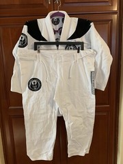 Men’s A2 Sparta Academy BJJ Cross Train MMA Kick Box Kravmaga Top & Pants White